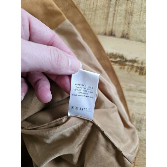Tularosa X Revolve Zion Camel Faux Suede Shirt Jacket Women's Size S EUC - Picture 7 of 10